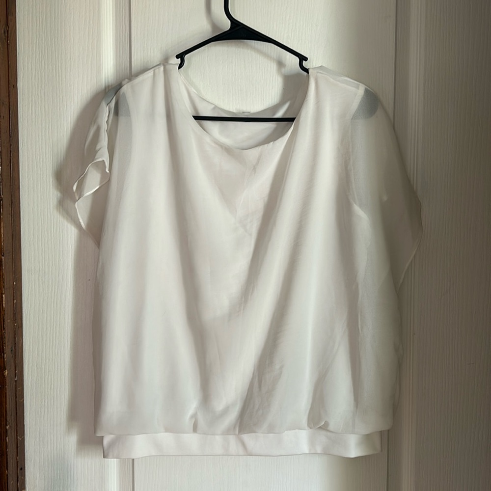 White flowy sleeveless top